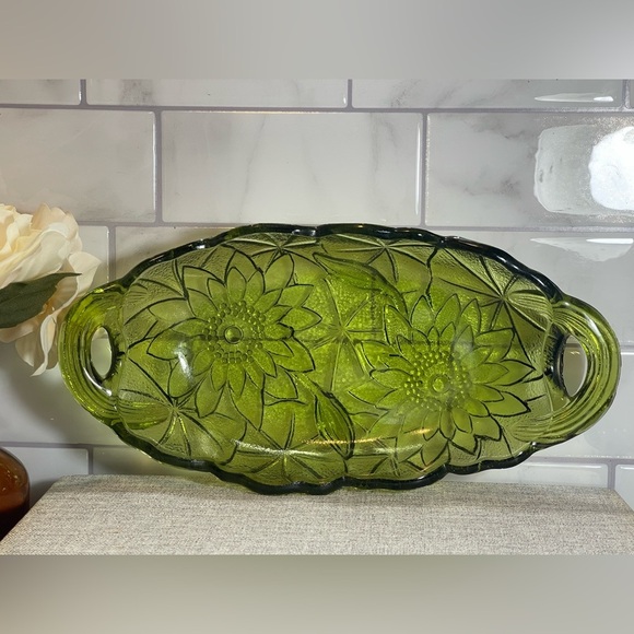 Vintage Indiana Green set of 2 serving bowls trinket bedroom or bathroom dishes - Picture 6 of 9